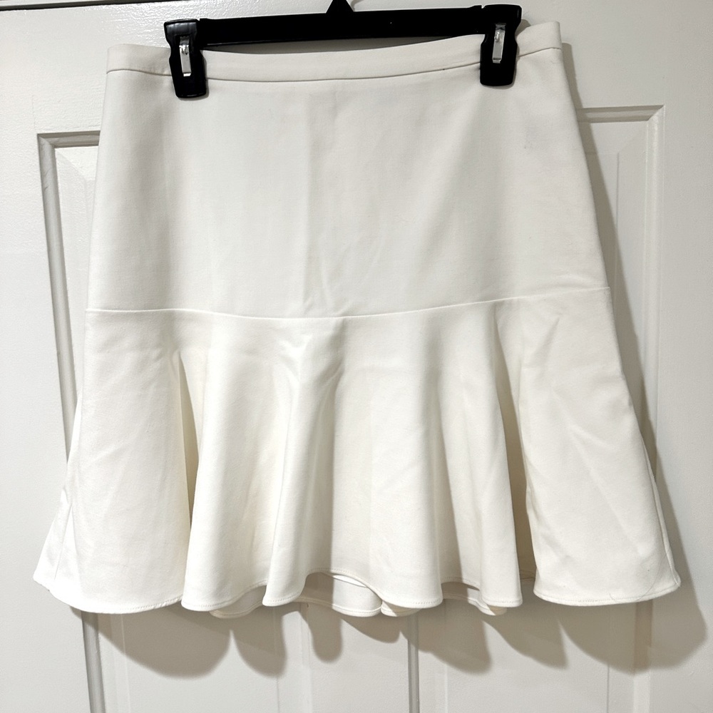 Elizabeth and James white mini a line flare skirt
